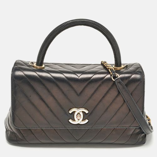 Chanel Black Chevron Leather Small Coco Top Handle Bag - Chanel - Modalova