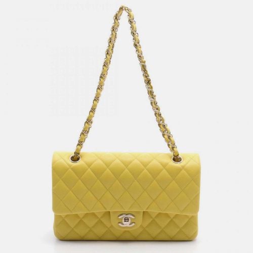 Chanel Yellow Caviar Skin (Grained Calf) Matelasse W-Flap Shoulder Bag - Chanel - Modalova