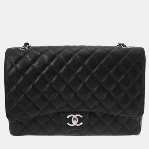 Chanel Matelasse W-Flap 33 Cm Black Caviar Skin Chain Shoulder Bag - Chanel - Modalova