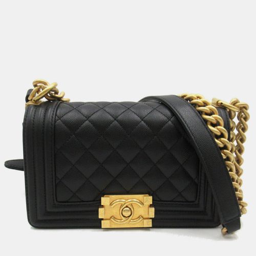 Chanel Boy Caviar Skin (Grained Calf) Black Chain Shoulder Bag - Chanel - Modalova