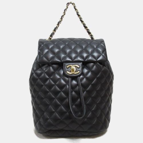 Chanel Black Lambskin Matelasse Backpack - Chanel - Modalova