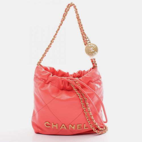 Chanel Pink Leather 22 Lace Patchwork Shoulder Bag - Chanel - Modalova