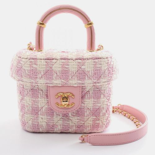 Chanel Pink White Fabric Matelasse Handbag Bag - Chanel - Modalova