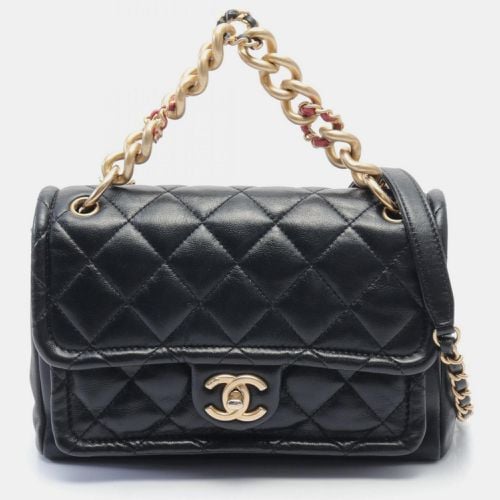 Chanel Black Lambskin Matelasse Coco Mark Shoulder Bag - Chanel - Modalova