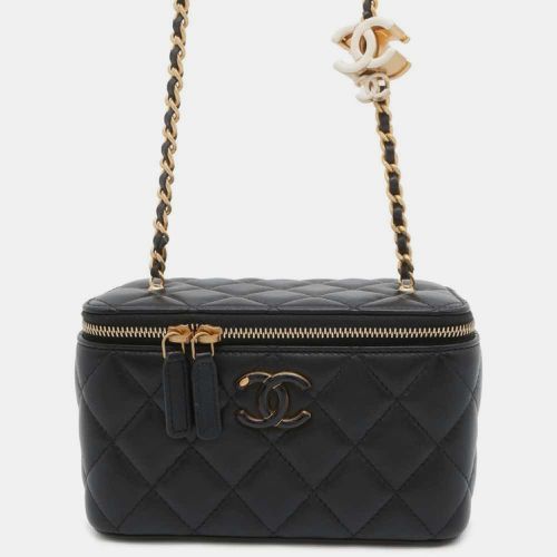 Chanel Black Matelasse Coco Mark Lambskin Vanity Chain Shoulder Bag - Chanel - Modalova