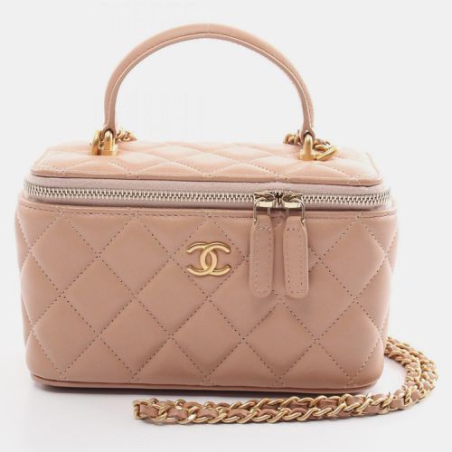 Chanel Beige Lambskin Matelasse Shoulder Bag - Chanel - Modalova