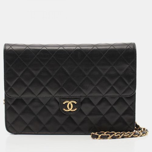 Chanel Black Lambskin Matelasse Push Lock Shoulder Bag - Chanel - Modalova