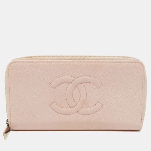 Chanel Pink Caviar Leather CC Timeless Zip Around Wallet - Chanel - Modalova