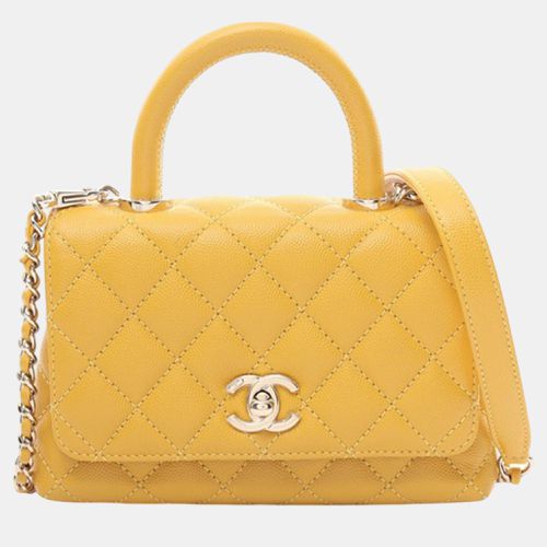 Chanel Yellow Extra Mini Caviar Coco Top Handle - Chanel - Modalova