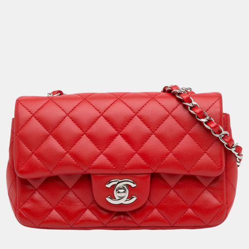 Chanel Red Mini Rectangular Classic Lambskin Single Flap - Chanel - Modalova