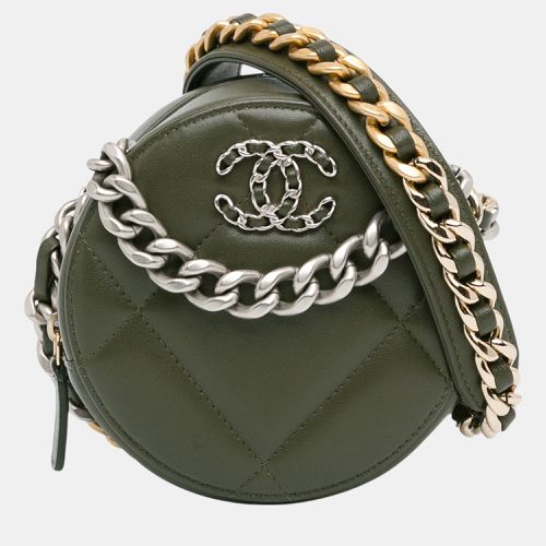 Chanel Green Lambskin 19 Round Clutch with Chain - Chanel - Modalova