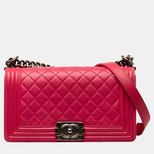 Chanel Pink Medium Lambskin Boy Flap - Chanel - Modalova