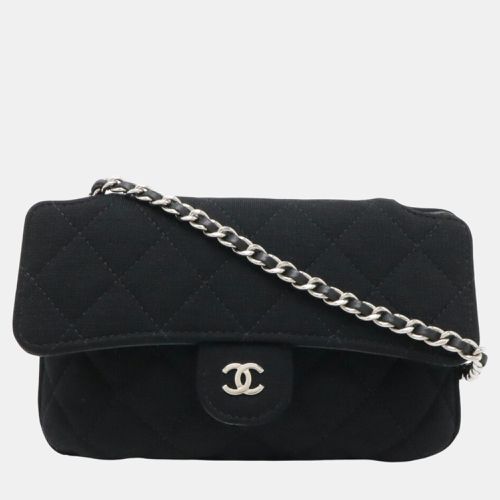 Chanel Black Cotton Jersey Nylon Leather Matelasse Coco Mark Eco Bag - Chanel - Modalova