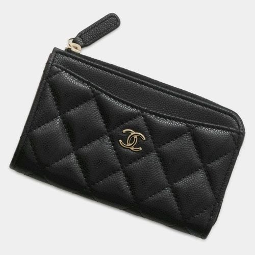 Lambskin Matelasse CC Logo Fragment Card Case - Chanel - Modalova