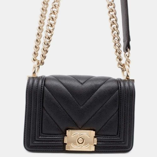 Chanel Black Caviar Leather Boy Chanel Chain Shoulder Bag Size Mini - Chanel - Modalova