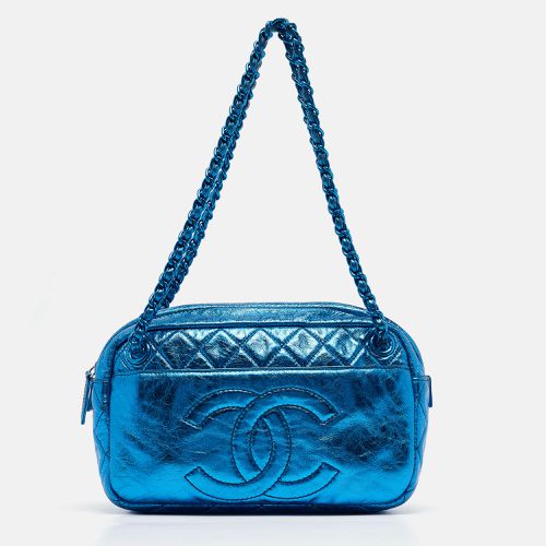 Chanel Blue Glazed Leather Modern Chain Camera Bag - Chanel - Modalova