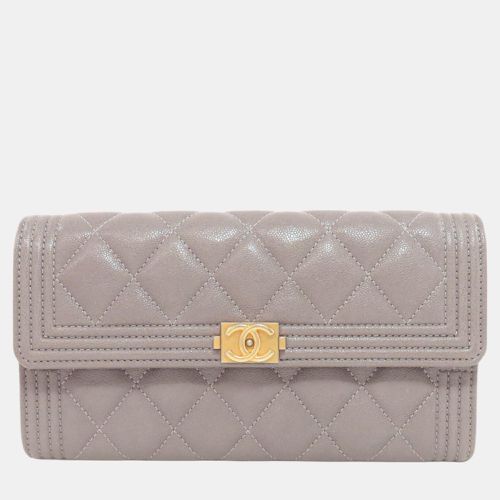 Chanel Boy Caviar Skin Long Wallet - Chanel - Modalova