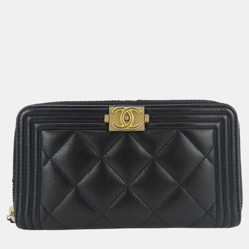 Chanel Black Caviar Skin Boy Round 23 Series Compact Wallet - Chanel - Modalova