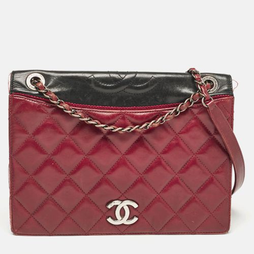 Chanel Burgundy/Black Quilted Leather and Canvas Medium Ballerine Flap Bag - Chanel - Modalova