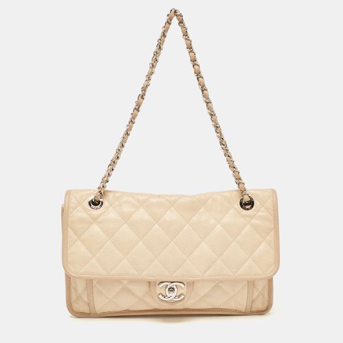 Chanel Beige Caviar Quilted Leather CC French Riviera Flap Bag - Chanel - Modalova