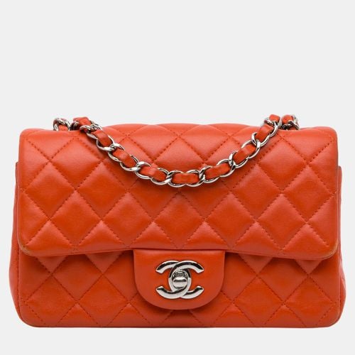 Chanel Orange Mini Rectangular Classic Lambskin Single Flap - Chanel - Modalova