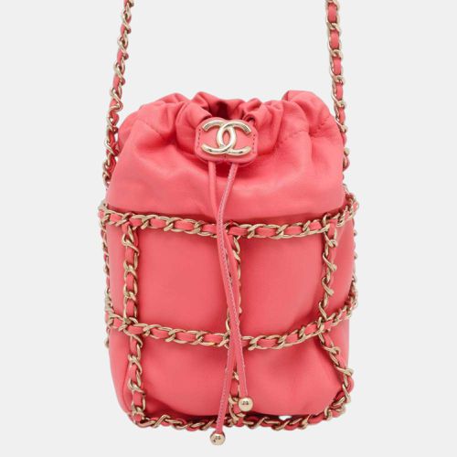 Chanel Pink Lambskin CC Logo Drawstring Bag - Chanel - Modalova