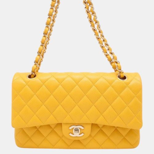 Chanel Yellow Caviar Leather Matelasse W Flap W Chain Shoulder bag Size 25 - Chanel - Modalova