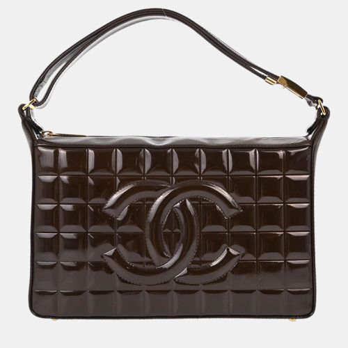 Chanel Brown Patent Leather Choco Bar Shoulder Bag - Chanel - Modalova