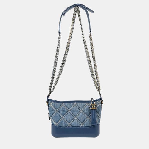 Chanel Blue Denim Calfskin Small Gabrielle Shoulder Bag - Chanel - Modalova