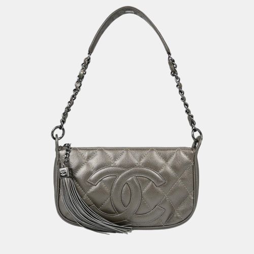 Chanel Silver Calfskin Chain Handbag - Chanel - Modalova