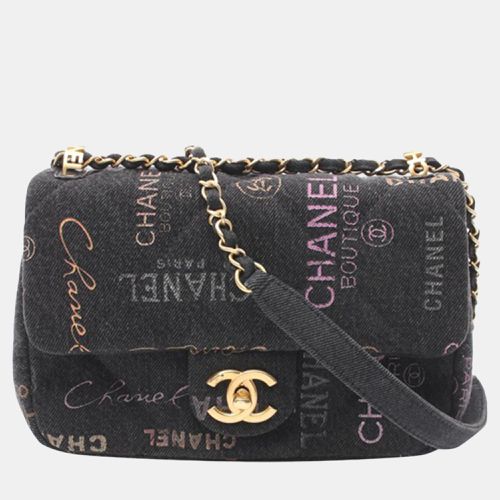 Chanel Black Mini Rectangular Quilted Denim Mood Flap - Chanel - Modalova