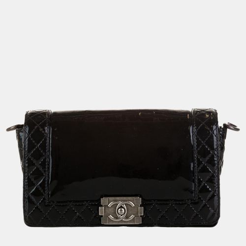 Chanel Black Medium Patent Reverso Boy Flap - Chanel - Modalova