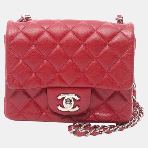 Chanel Red Mini Square Classic Caviar Single Flap - Chanel - Modalova