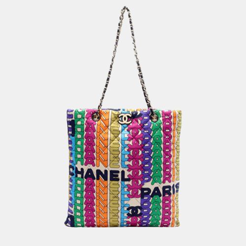 Chanel Multicolour Quilted Printed Nylon Logo Shopping Tote - Chanel - Modalova