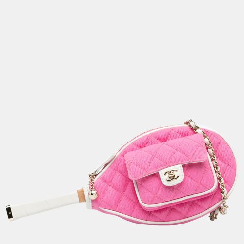 Chanel Pink Canvas Tennis Racket Mirror and Crossbody Set - Chanel - Modalova