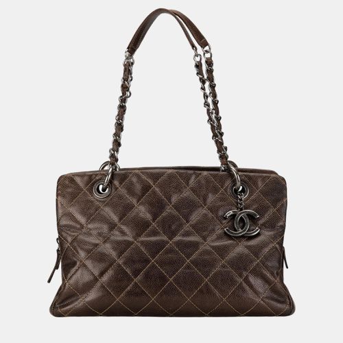 Chanel Brown Small Quilted Caviar Chic Tote - Chanel - Modalova