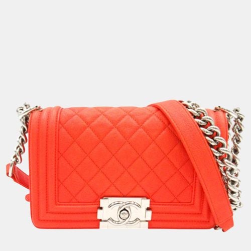 Chanel Orange Small Caviar Boy Flap - Chanel - Modalova