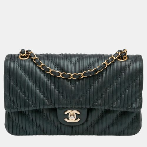 Chanel Navy Blue Medium Calfskin Coco Pleats Double Flap - Chanel - Modalova