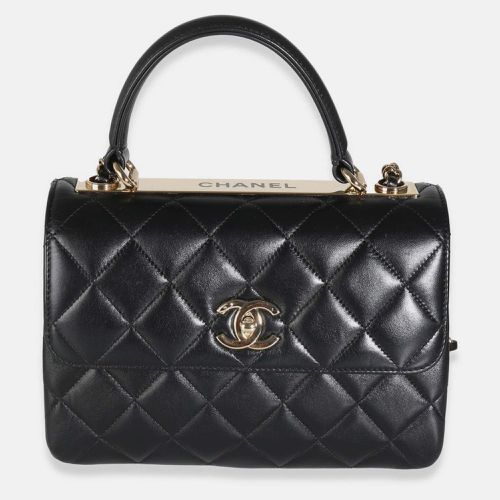 Chanel Black Quilted Lambskin Medium Trendy Top Handle Flap Bag - Chanel - Modalova