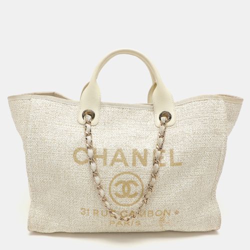 Chanel Cream Tweed and Leather Deauville Tote - Chanel - Modalova