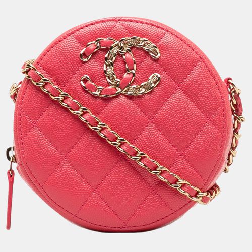 Chanel Red Caviar 19 Round Clutch With Chain - Chanel - Modalova