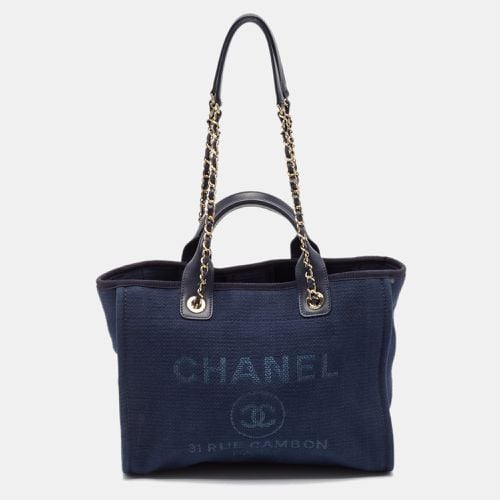 Chanel Navy Blue Canvas Medium Deauville Shopper Tote - Chanel - Modalova