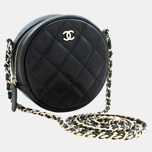 Chanel Black Leather Mini Round Shoulder Bag - Chanel - Modalova