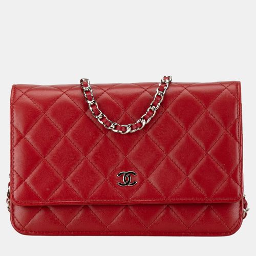 Chanel Red Classic Lambskin Wallet on Chain - Chanel - Modalova