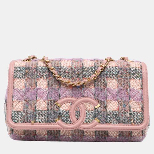 Chanel Pink Medium Tweed CC Filigree Flap - Chanel - Modalova