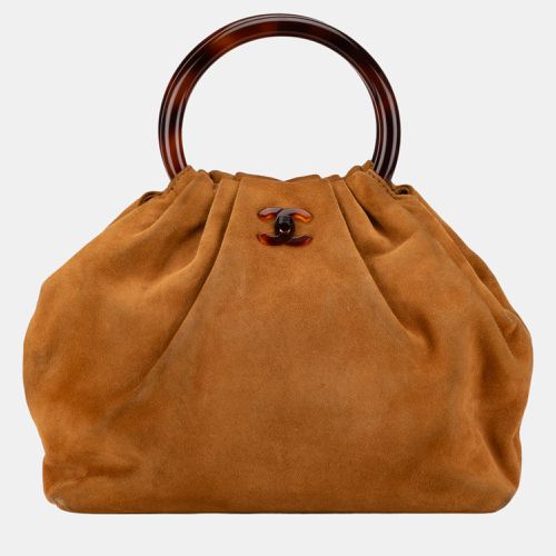 Chanel Brown CC Suede Tortoise Ring Handbag - Chanel - Modalova