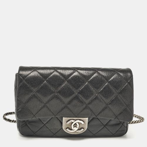 Chanel Black Quilted Goatskin Leather Medium Double Carry Waist Flap Bag - Chanel - Modalova