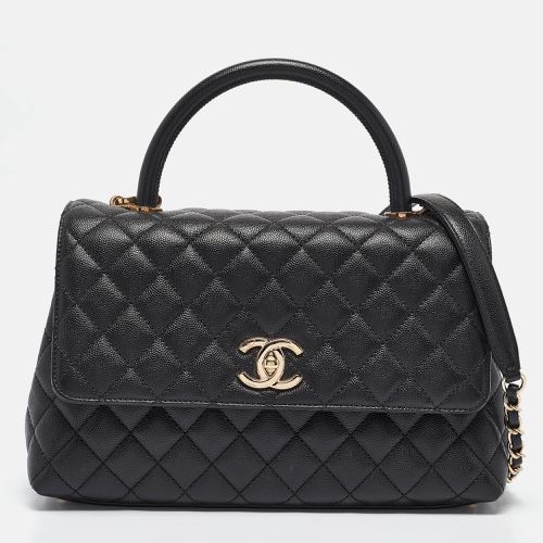 Chanel Black Quilted Caviar Leather Small Coco Top Handle Bag - Chanel - Modalova