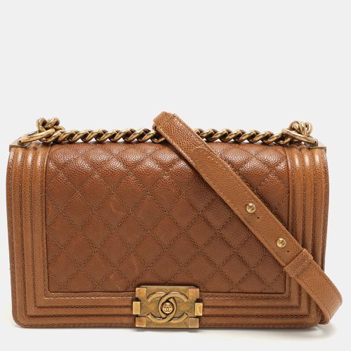 Chanel Brown Quilted Leather Medium Boy Flap Bag - Chanel - Modalova