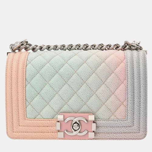 Rainbow Caviar Skin Boy Chain Shoulder Bag 20cm - Chanel - Modalova